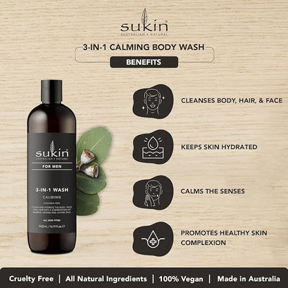 SUKIN |  Men's 3-In-1 Bodywash 3-in-1