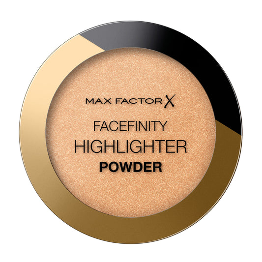 Get all-day glow without the weight with Max Factor's Facefinity Highlighter. Long-lasting with an ultra weightless, seamless powder finish for a flattering healthy glow. The silky-light texture provides a super blendable finish and a mistake proof application that suits all skin tones and an all day illumination.