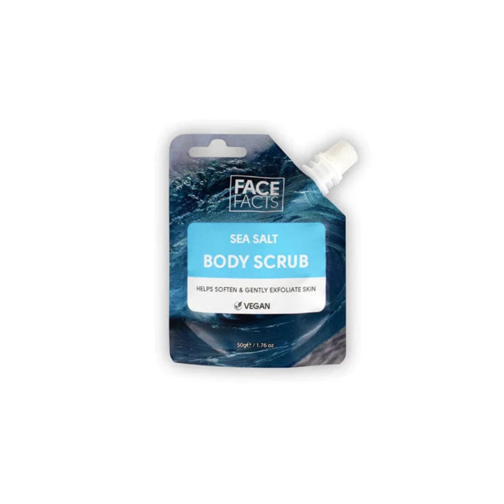Gently exfoliate your skin with the Face Facts Sea Salt Body Scrub. Packed with Sea Salt, this scrub helps remove dead skin cells and smooth skin. This rich formula helps exfoliate skin whilst leaving skin supple and soft after use.