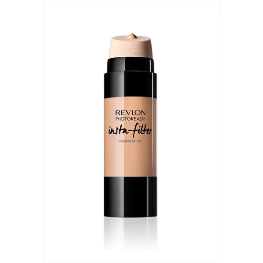 The new Revlon PhotoReady Insta-Filter Foundation mimics the effect of app filters so you have a perfected makeup look anytime, anywhere. The unique built-in blender makes it easy to blend foundation and build coverage. High-Definition Filter technology captures and softens flaws leaving you with the perfect, app-filtered look. Get a fresh-faced, natural, and flawless finish with Revlon PhotoReady Insta-Filter Foundation.