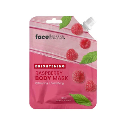 The Face Facts Brightening Raspberry Body Mask Refreshing + Detoxifying has a blend of raspberry, pro-vitamin B5 and vitamin E that helps to soothe and refresh skin. It is ideal for targeting patchy and uneven skin tones to give an all-over even glow. It also helps to purify and detoxify the skin.