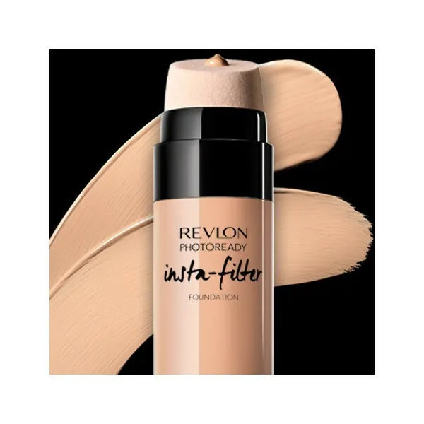 The new Revlon PhotoReady Insta-Filter Foundation mimics the effect of app filters so you have a perfected makeup look anytime, anywhere. The unique built-in blender makes it easy to blend foundation and build coverage. High-Definition Filter technology captures and softens flaws leaving you with the perfect, app-filtered look. Get a fresh-faced, natural, and flawless finish with Revlon PhotoReady Insta-Filter Foundation.