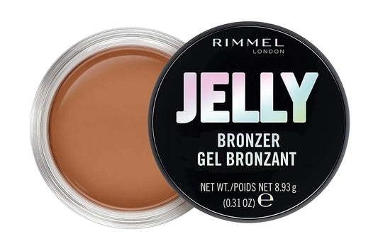 Rimmel jelly bronzers create a natural looking glow to the skin. Jelly bronzer keeps you cool All Day long by flooding the skin with moisture for a dewy, fresh-feeling finish. The jelly based formula leaves skin feeling weightless so skin does not feel heavy or cakey. Layer up bronzer all over face for a sun-kissed finish or contour specific areas on the face for a luminous bronze touch. Available in matte and shimmer.